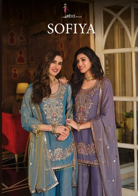 Sofiya By Eba Nc Moss With Beads Work Readymade Sharara Suits
